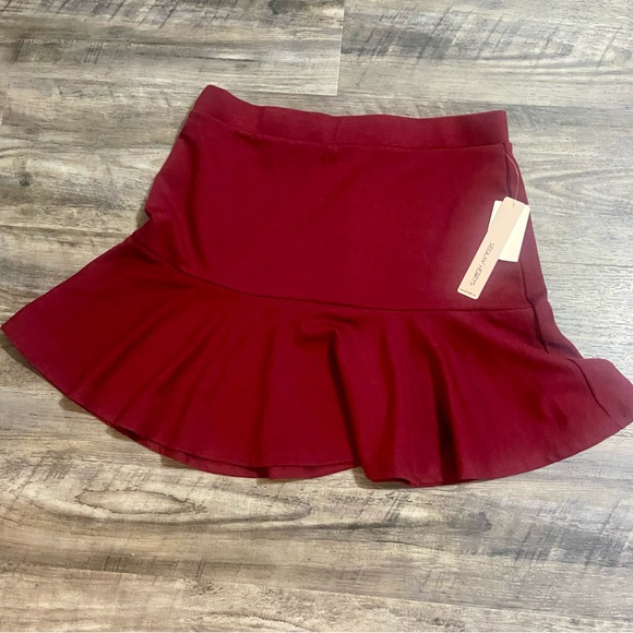Sequin Hearts Burgundy Skater Skirt - Picture 2 of 10